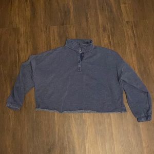 Aerie Henley cropped sweatshirt